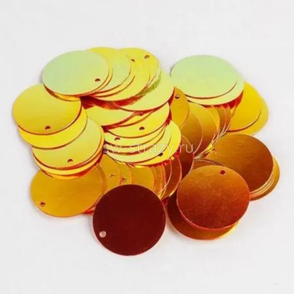 Пайетки круг 2 см Golden Red (3 гр)